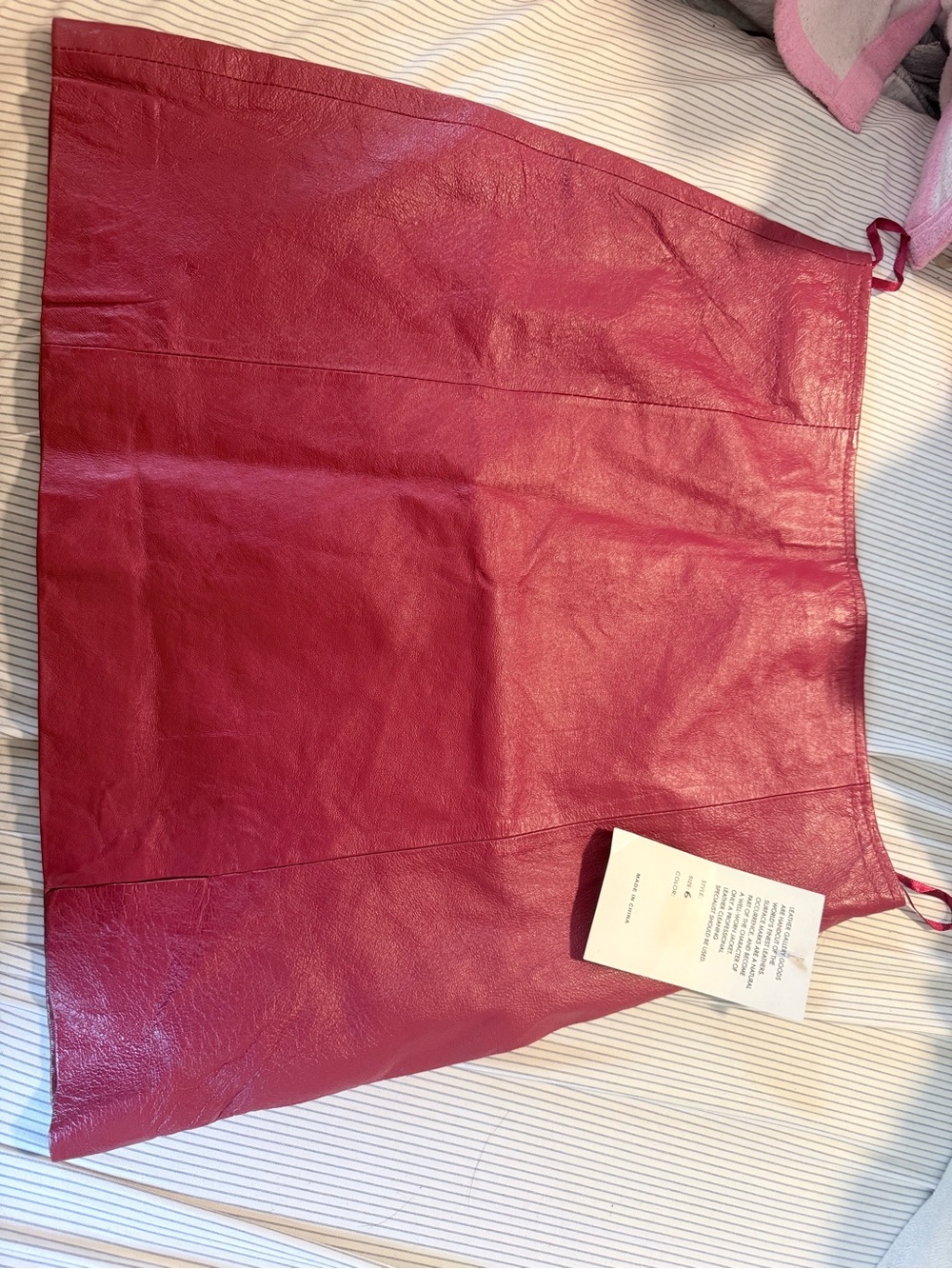 Genuine Leather Red Skirt